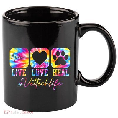 Vet Tech Live Love Heal Veterinary Technician Dog Rescue 11oz C Handle Ceramic Mug
