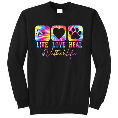 Vet Tech Live Love Heal Veterinary Technician Dog Rescue Tall Sweatshirt