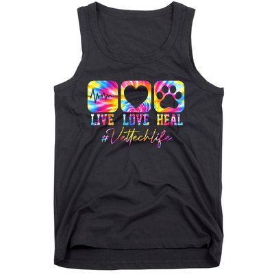 Vet Tech Live Love Heal Veterinary Technician Dog Rescue Tank Top