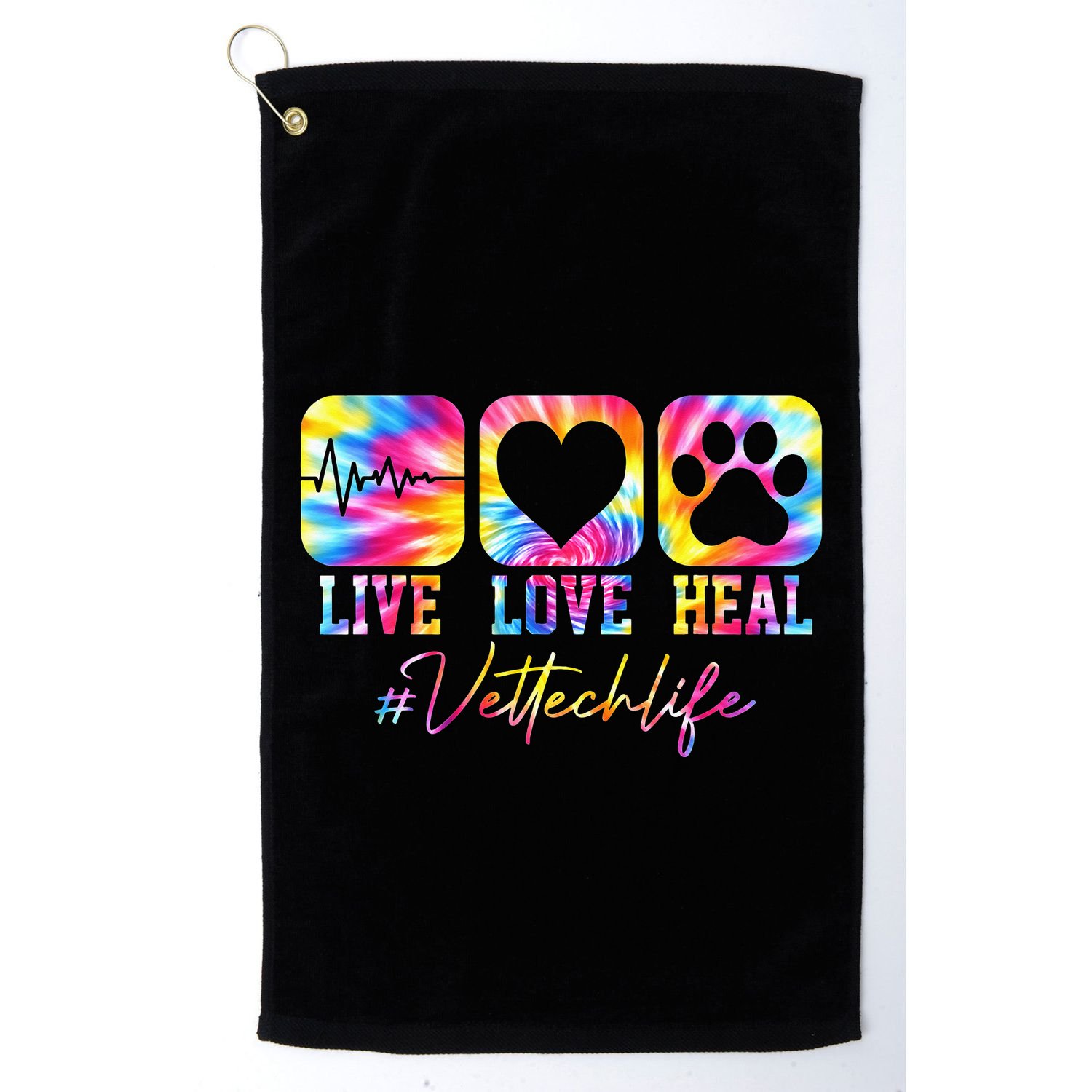 Vet Tech Live Love Heal Veterinary Technician Dog Rescue Golf Towel