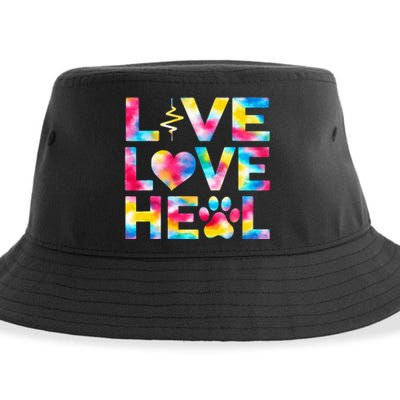 Vet Tech Live Love Heal Veterinary Technician Dog Rescue Sustainable Bucket Hat