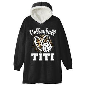 Volleyball Titi Leopard Heart funny sport lover Hooded Wearable Blanket