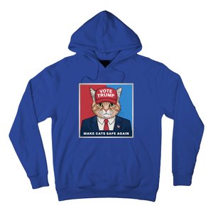 Vote Trump Make Cats Safe Again Republican Democratic Funny Gift Hoodie