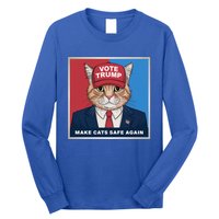 Vote Trump Make Cats Safe Again Republican Democratic Funny Gift Long Sleeve Shirt