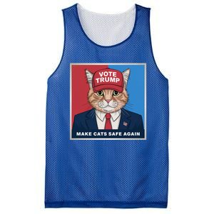 Vote Trump Make Cats Safe Again Republican Democratic Funny Gift Mesh Reversible Basketball Jersey Tank