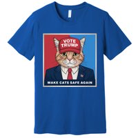 Vote Trump Make Cats Safe Again Republican Democratic Funny Gift Premium T-Shirt