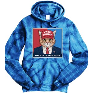 Vote Trump Make Cats Safe Again Republican Democratic Funny Gift Tie Dye Hoodie