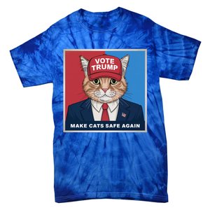 Vote Trump Make Cats Safe Again Republican Democratic Funny Gift Tie-Dye T-Shirt