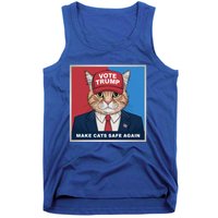 Vote Trump Make Cats Safe Again Republican Democratic Funny Gift Tank Top