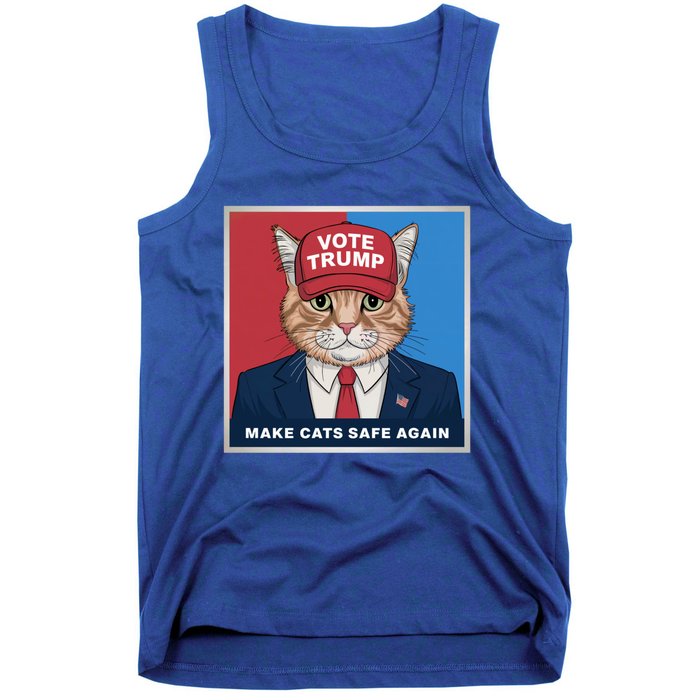 Vote Trump Make Cats Safe Again Republican Democratic Funny Gift Tank Top