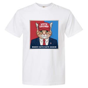 Vote Trump Make Cats Safe Again Republican Democratic Funny Gift Garment-Dyed Heavyweight T-Shirt