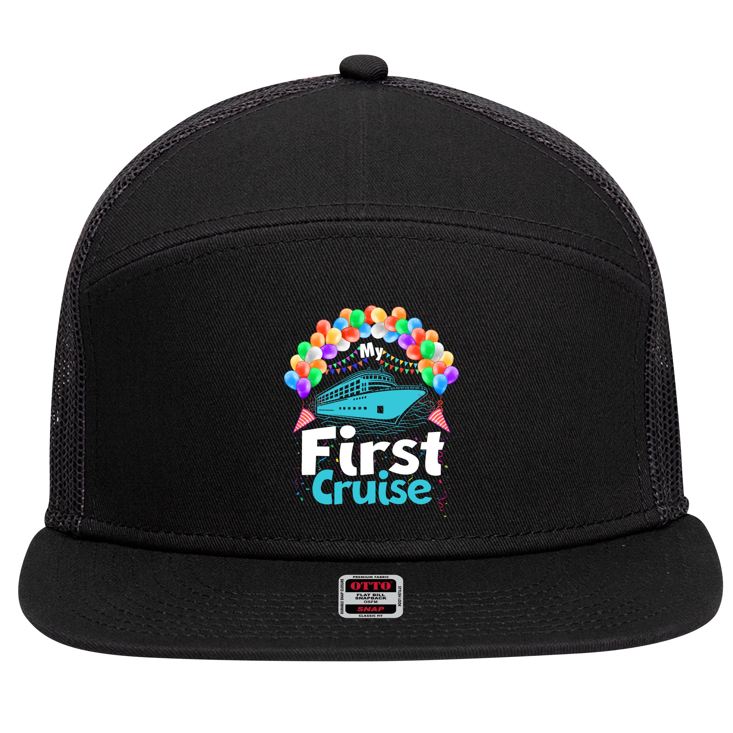 Vacation Time My First Crusie 7 Panel Mesh Trucker Snapback Hat