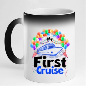 Vacation Time My First Crusie 11oz Black Color Changing Mug