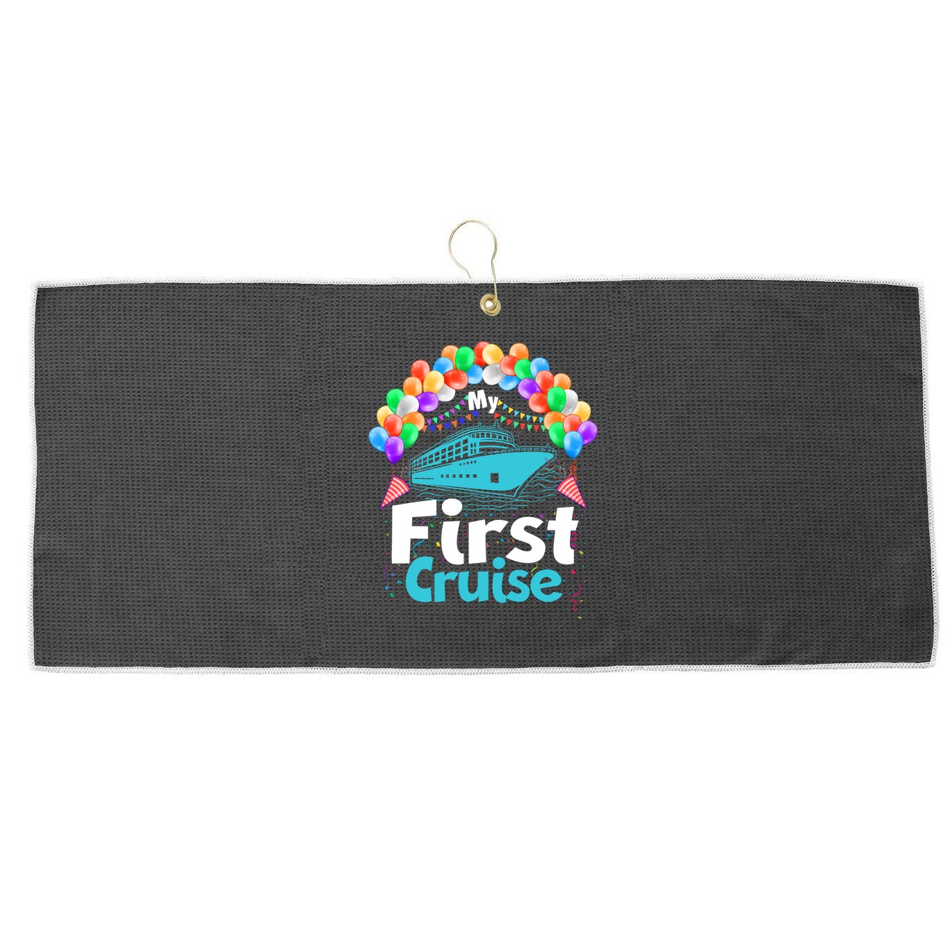 Vacation Time My First Crusie Large Microfiber Waffle Golf Towel