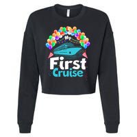 Vacation Time My First Crusie Cropped Pullover Crew