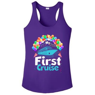 Vacation Time My First Crusie Ladies PosiCharge Competitor Racerback Tank