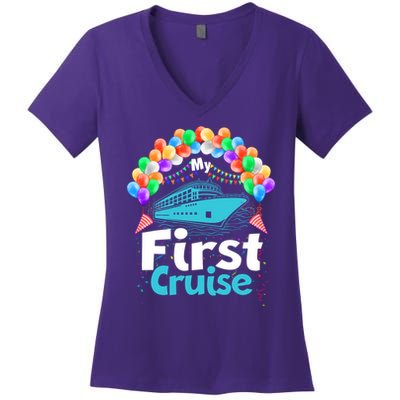 Vacation Time My First Crusie Women's V-Neck T-Shirt