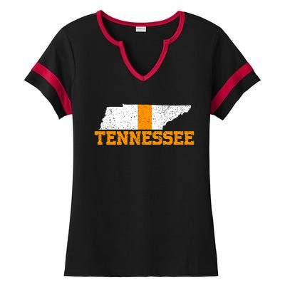 Vintage Tennessee Map Girls Boys Tennessee Ladies Halftime Notch Neck Tee