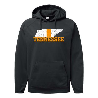 Vintage Tennessee Map Girls Boys Tennessee Performance Fleece Hoodie