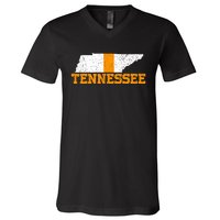 Vintage Tennessee Map Girls Boys Tennessee V-Neck T-Shirt