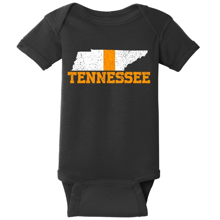 Vintage Tennessee Map Girls Boys Tennessee Baby Bodysuit