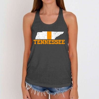 Vintage Tennessee Map Girls Boys Tennessee Women's Knotted Racerback Tank