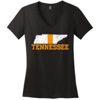 Vintage Tennessee Map Girls Boys Tennessee Women's V-Neck T-Shirt