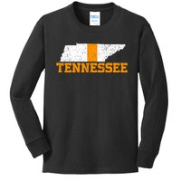 Vintage Tennessee Map Girls Boys Tennessee Kids Long Sleeve Shirt