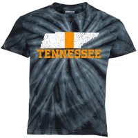 Vintage Tennessee Map Girls Boys Tennessee Kids Tie-Dye T-Shirt