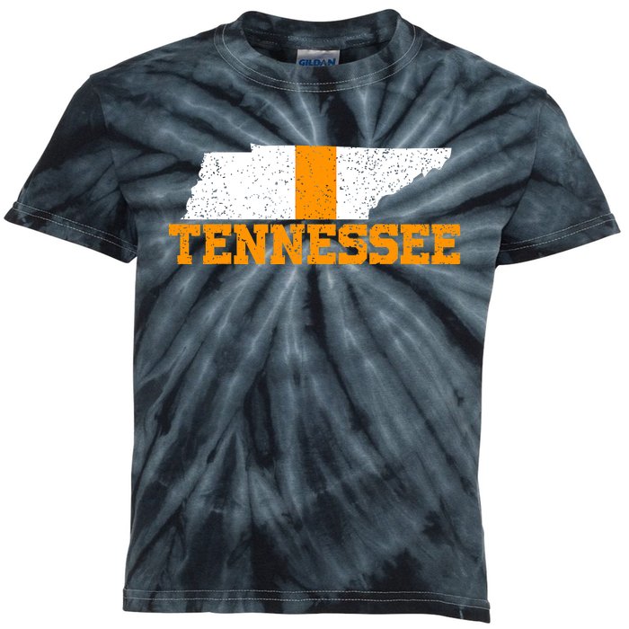 Vintage Tennessee Map Girls Boys Tennessee Kids Tie-Dye T-Shirt