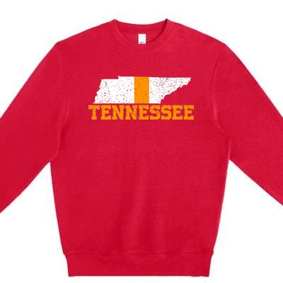 Vintage Tennessee Map Girls Boys Tennessee Premium Crewneck Sweatshirt