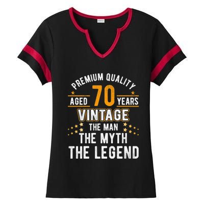 Vintage The Man Myth Legend 70 Yrs 70th Birthday Shirt Ladies Halftime Notch Neck Tee