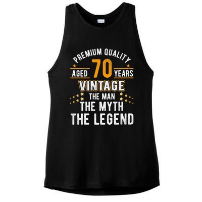 Vintage The Man Myth Legend 70 Yrs 70th Birthday Shirt Ladies PosiCharge Tri-Blend Wicking Tank