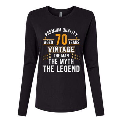 Vintage The Man Myth Legend 70 Yrs 70th Birthday Shirt Womens Cotton Relaxed Long Sleeve T-Shirt