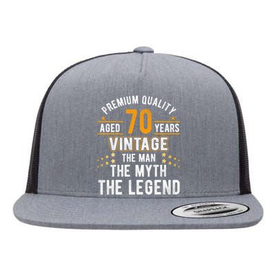 Vintage The Man Myth Legend 70 Yrs 70th Birthday Shirt Flat Bill Trucker Hat