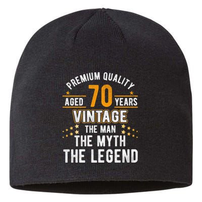 Vintage The Man Myth Legend 70 Yrs 70th Birthday Shirt Sustainable Beanie