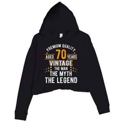 Vintage The Man Myth Legend 70 Yrs 70th Birthday Shirt Crop Fleece Hoodie