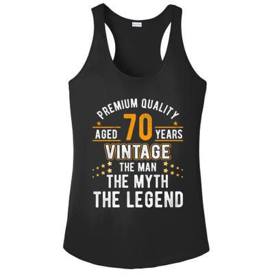 Vintage The Man Myth Legend 70 Yrs 70th Birthday Shirt Ladies PosiCharge Competitor Racerback Tank