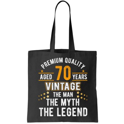 Vintage The Man Myth Legend 70 Yrs 70th Birthday Shirt Bag