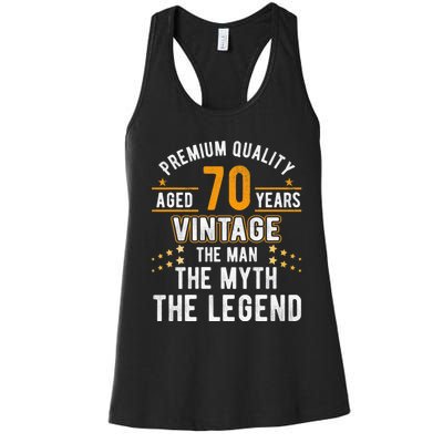 Vintage The Man Myth Legend 70 Yrs 70th Birthday Shirt Women's Racerback Tank