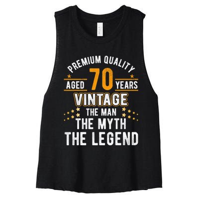 Vintage The Man Myth Legend 70 Yrs 70th Birthday Shirt Women's Racerback Cropped Tank