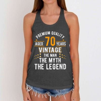 Vintage The Man Myth Legend 70 Yrs 70th Birthday Shirt Women's Knotted Racerback Tank