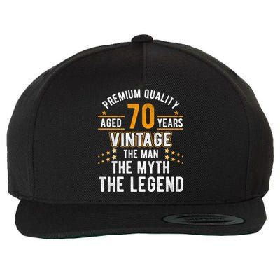 Vintage The Man Myth Legend 70 Yrs 70th Birthday Shirt Wool Snapback Cap