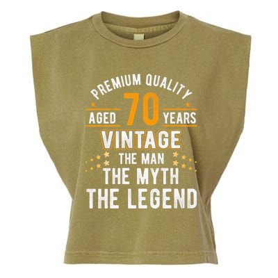 Vintage The Man Myth Legend 70 Yrs 70th Birthday Shirt Garment-Dyed Women's Muscle Tee