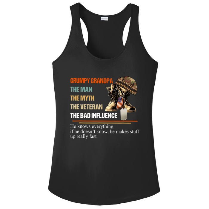 Vintage The Man The Myth The Bad Influence Ladies PosiCharge Competitor Racerback Tank