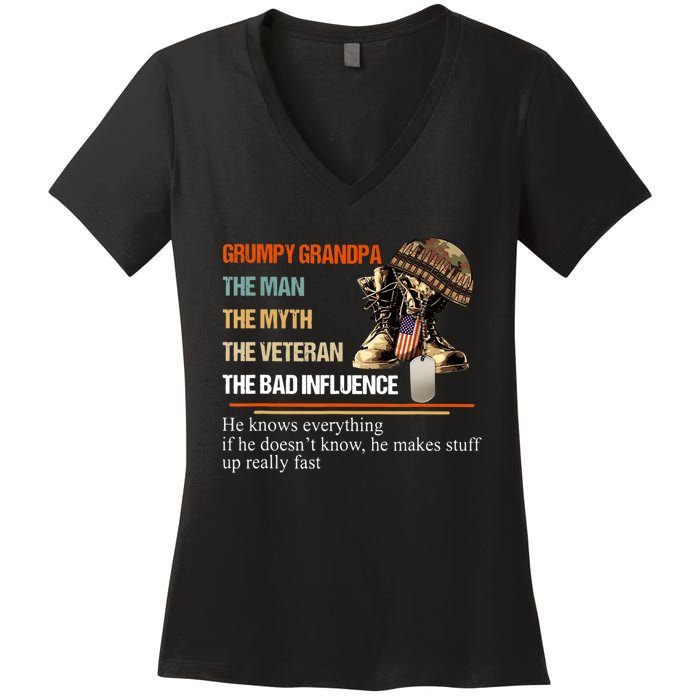 Vintage The Man The Myth The Bad Influence Women's V-Neck T-Shirt