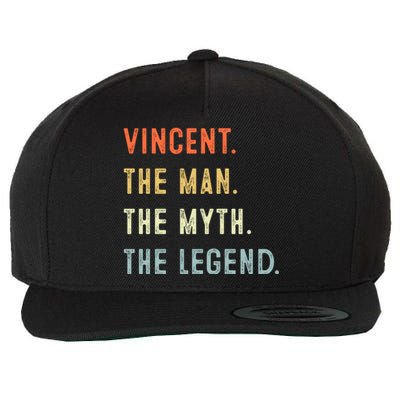 Vincent The Myth Legend Father’s Day Gift Papa Grandpa Meaningful Gift Wool Snapback Cap