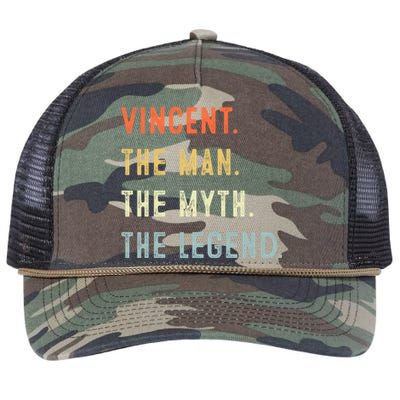 Vincent The Myth Legend Father’s Day Gift Papa Grandpa Meaningful Gift Retro Rope Trucker Hat Cap