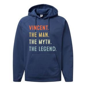 Vincent The Myth Legend Father’s Day Gift Papa Grandpa Meaningful Gift Performance Fleece Hoodie