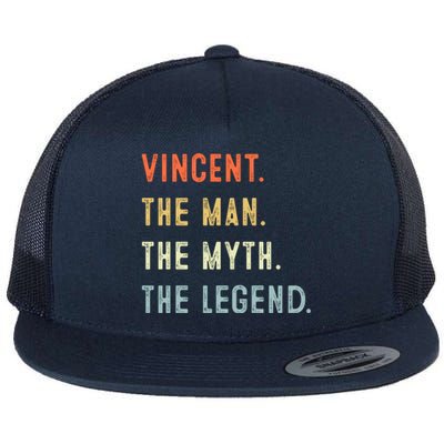 Vincent The Myth Legend Father’s Day Gift Papa Grandpa Meaningful Gift Flat Bill Trucker Hat